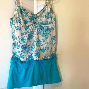Lands End 2 piece Swimsuit. Tankini and skirt